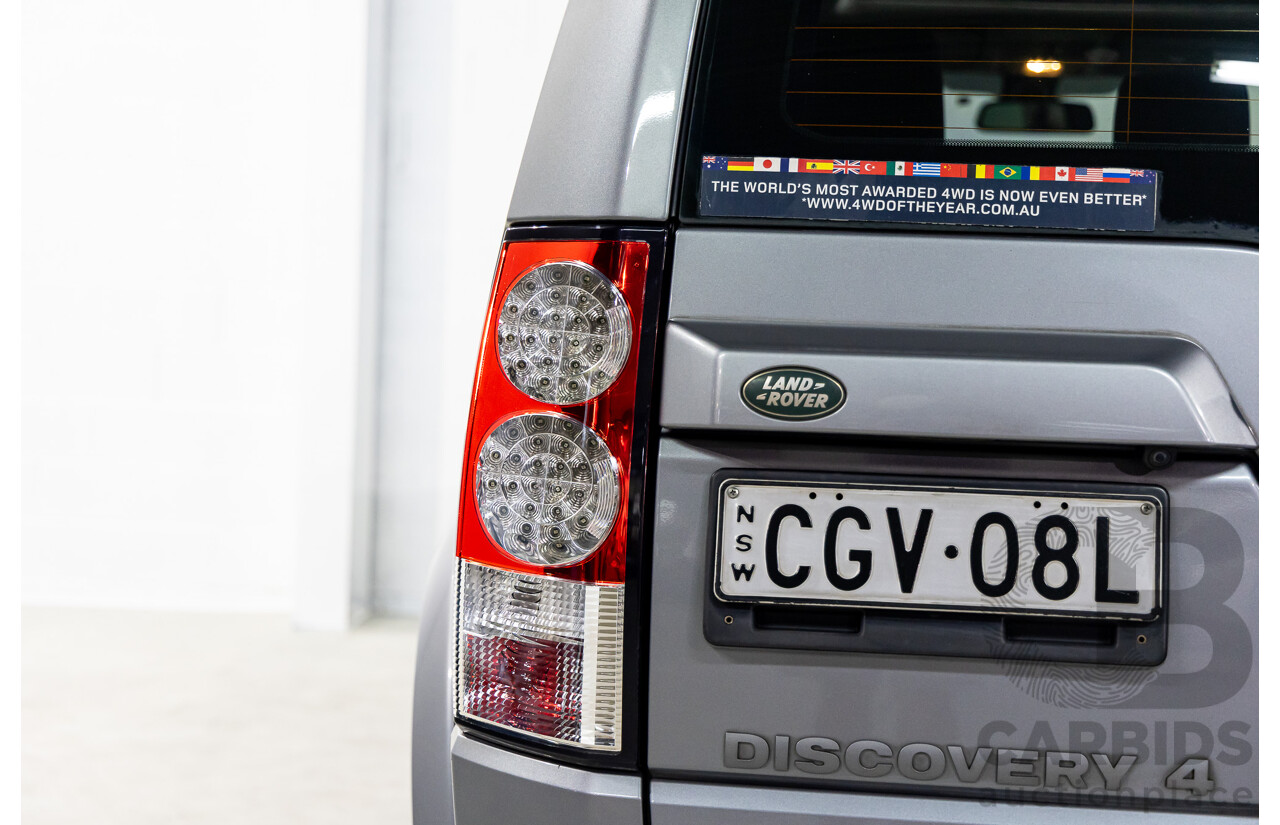 6/2012 Land Rover Discovery 4 3.0 SDV6 HSE MY12 4d Wagon Orkney Grey Metallic Twin Turbo Diesel 3.0L - 7 Seater