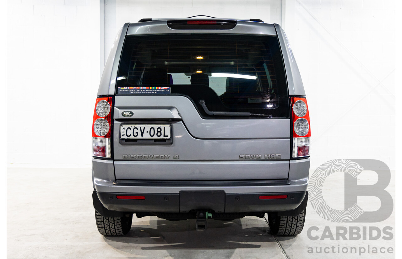 6/2012 Land Rover Discovery 4 3.0 SDV6 HSE MY12 4d Wagon Orkney Grey Metallic Twin Turbo Diesel 3.0L - 7 Seater