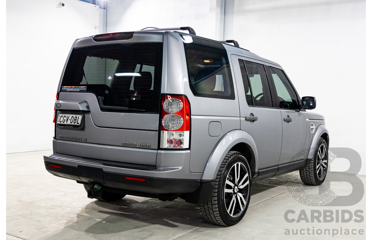 6/2012 Land Rover Discovery 4 3.0 SDV6 HSE MY12 4d Wagon Orkney Grey Metallic Twin Turbo Diesel 3.0L - 7 Seater