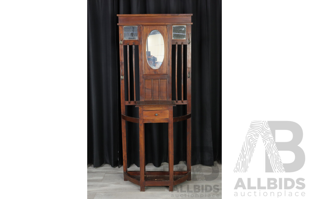 Art Deco Mahogany Hall Stand