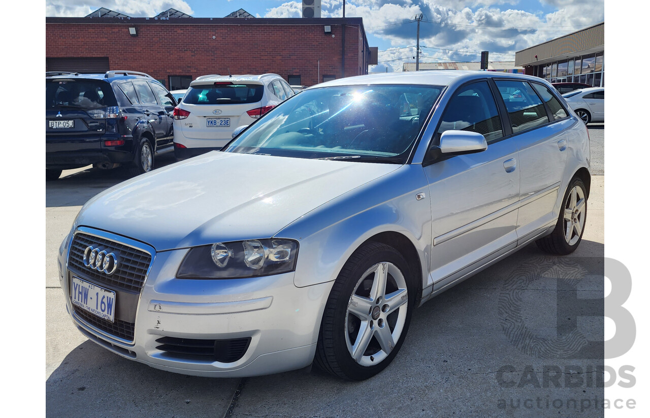 4/2008 Audi A3 Sportback 1.6 Attraction 8P 5d Hatchback Silver 1.6L