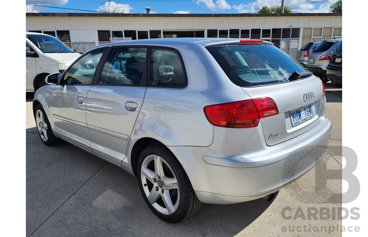 4/2008 Audi A3 Sportback 1.6 Attraction 8P 5d Hatchback Silver 1.6L