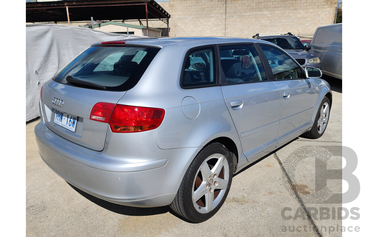 4/2008 Audi A3 Sportback 1.6 Attraction 8P 5d Hatchback Silver 1.6L