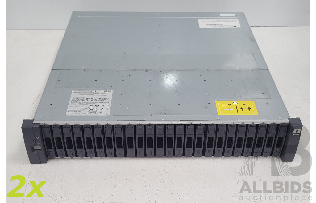 NetApp (NAJ-1001) 24-Bay 2RU Hard Drive Array (14.4TB) - Lot of Two