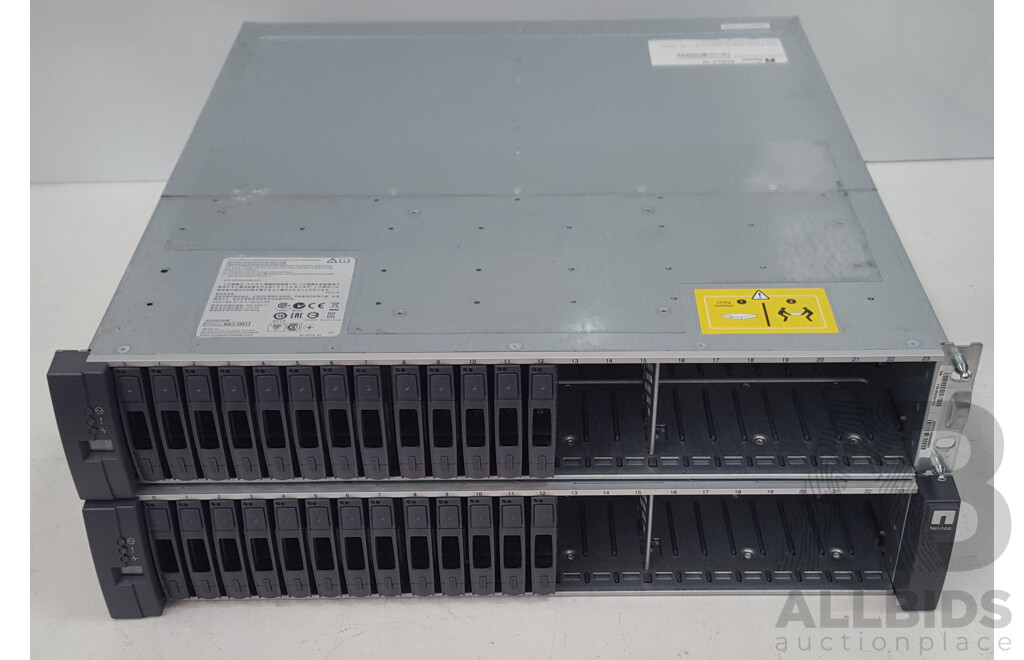 NetApp (NAJ-1001) 24-Bay 2RU Hard Drive Array (7.8TB) - Lot of Two