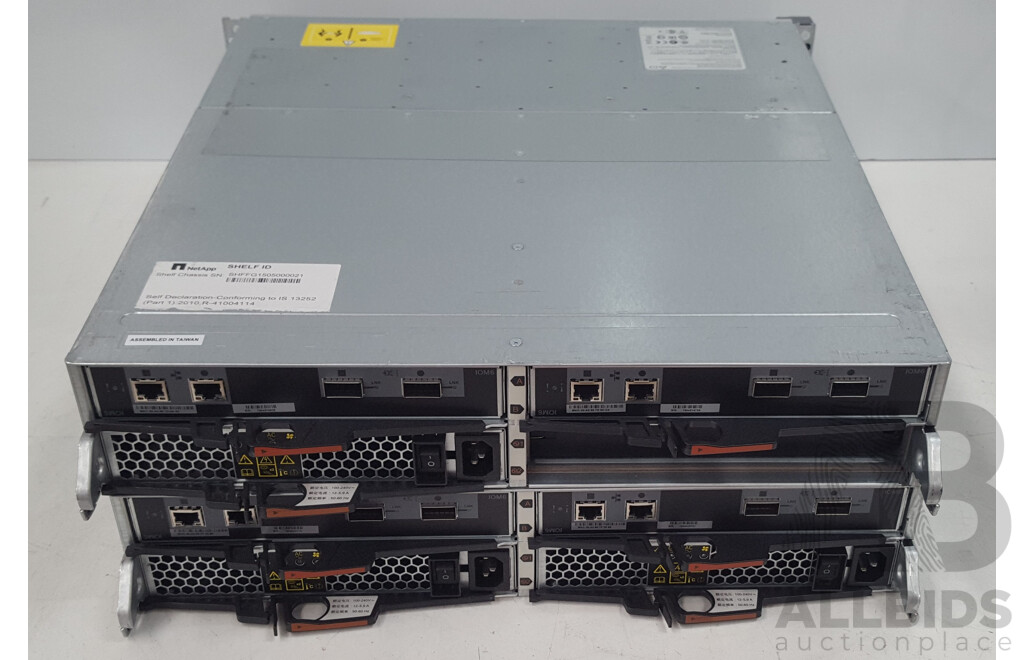 NetApp (NAJ-1001) 24-Bay 2RU Hard Drive Array (7.8TB) - Lot of Two