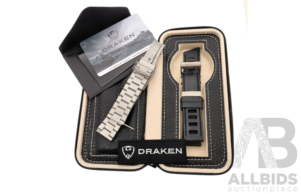 Boxed Draken Benguela Black ETA Swiss Movement, 2824-2