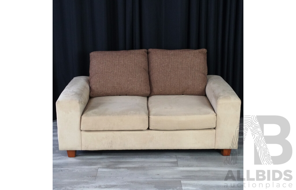 Large Suede Four Seater Lounge with Chaise End