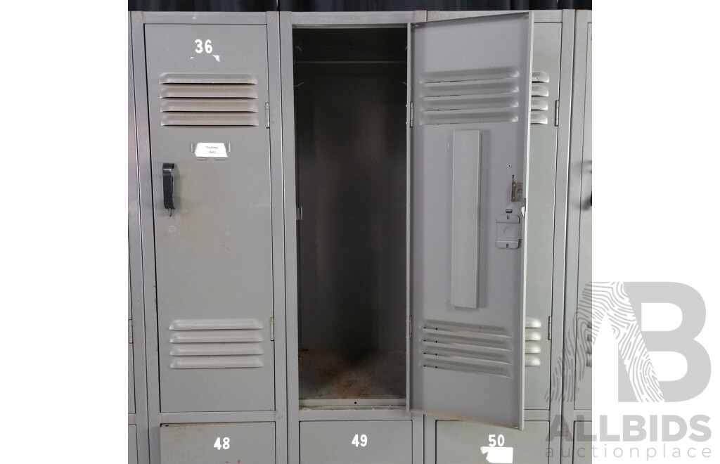 Vintage Metal Bank of Ten Lockers