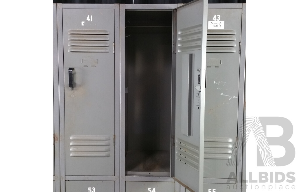 Vintage Metal Bank of Ten Lockers