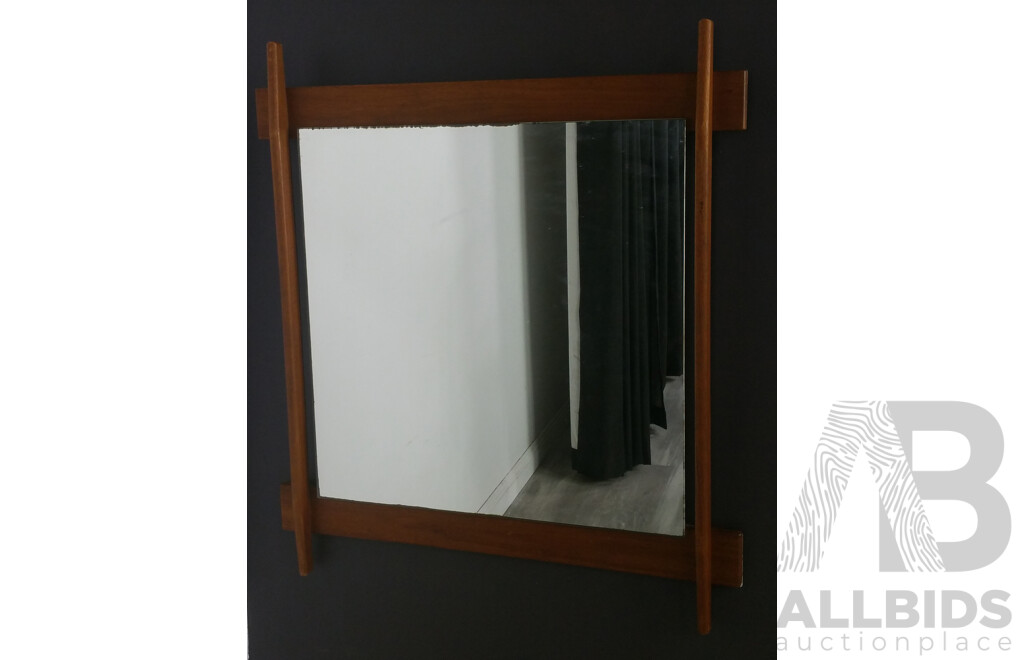 Vintage Teak Framed Mirror