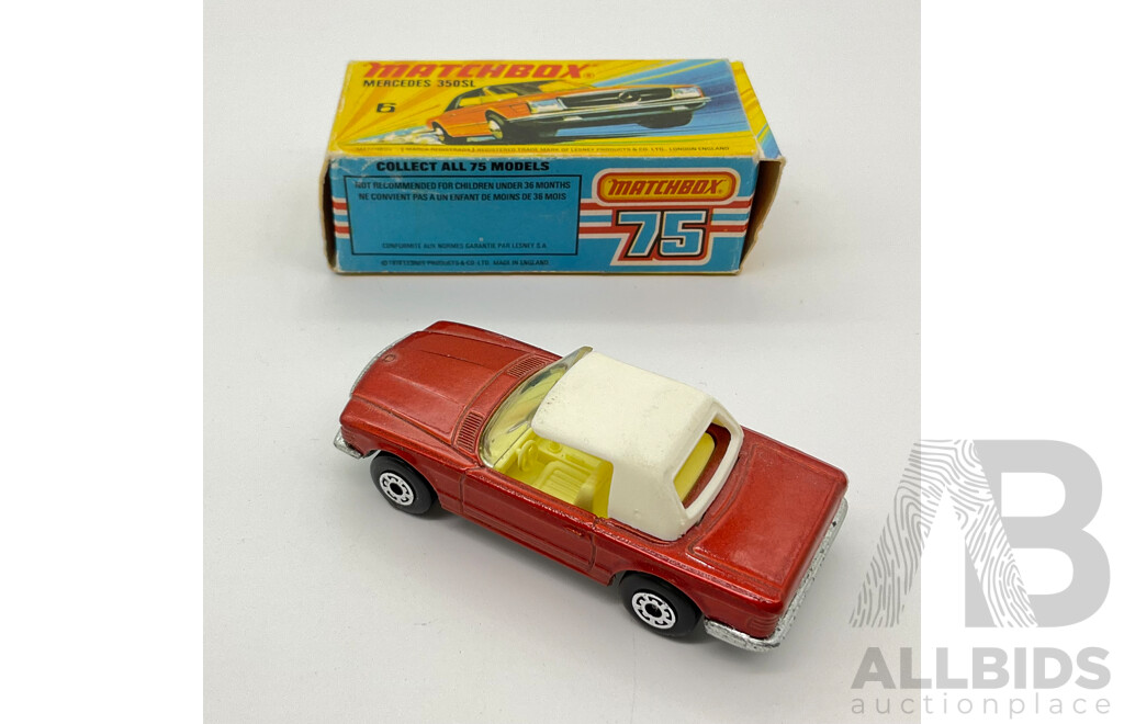 Vintage Matchbox 75 Mercedes 350SL with Original Box