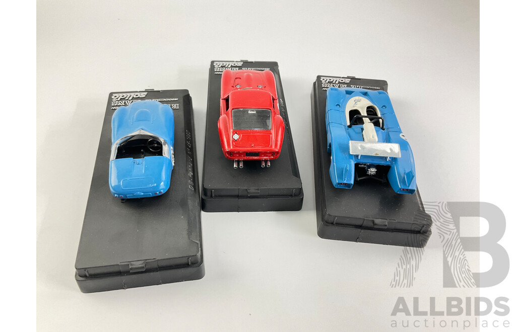 Vintage Solido Diecast Le Mans Retrospective Race Cars Including 1972 Matra Simca, 1962 Ferrari GTO, 1960 DB Panhard