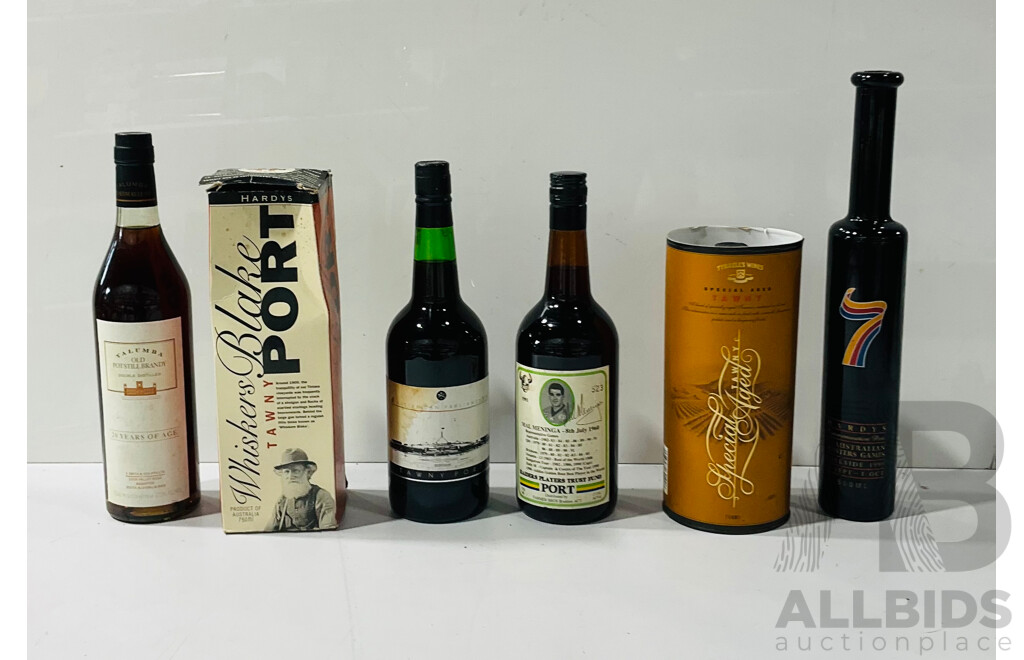 Collection of Port Wines Including Hardy’s 7th Australian Masters Game Commemorative Port, Raiders Players Trust Fund Commemorative Port and More