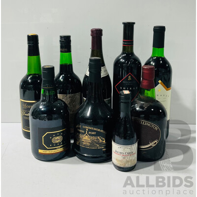Collection of Several Wines Including Flag Art Commemorative Tawny Port, Hoffman’s Youthful Prince Vintage Port and More