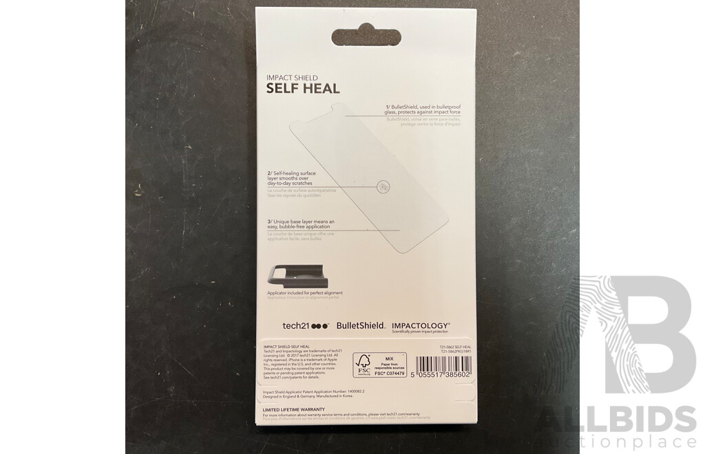 TECH21 Impact Shield Self Heal Screen Protector for IPhone X - Lot of 100