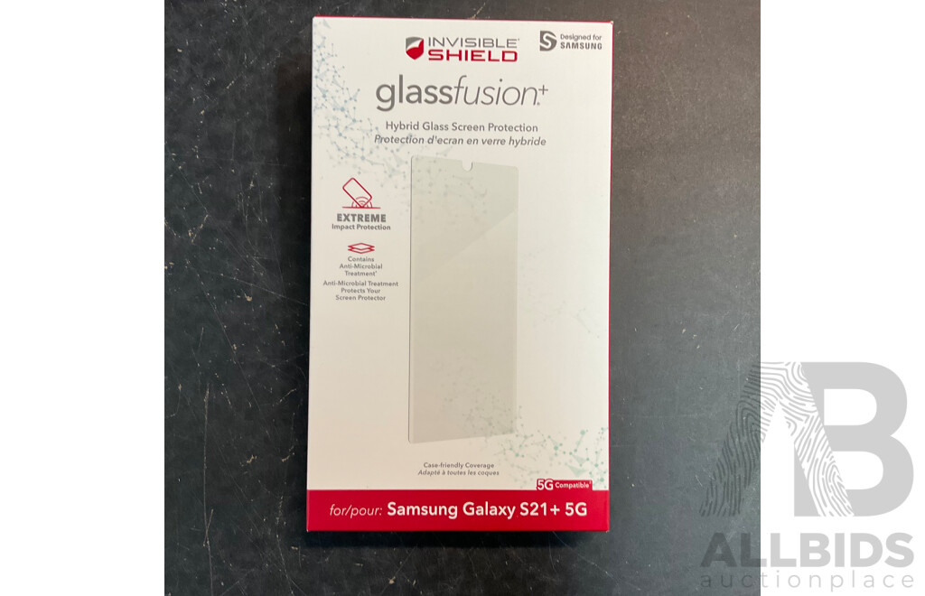 INVISIBLE SHIELD Hybrid Glass Screen Protection for Samsung Galaxy S21+5G - Lot of 100