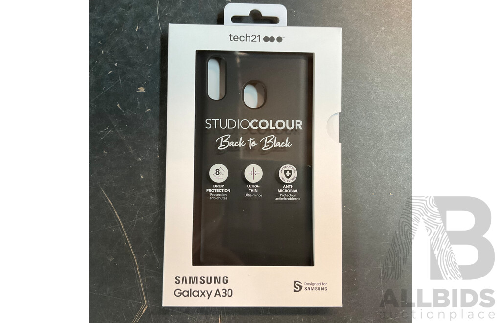 TECH21 Studio Colour Back to Black Phone Case for Galaxy A30 - LOT of 200