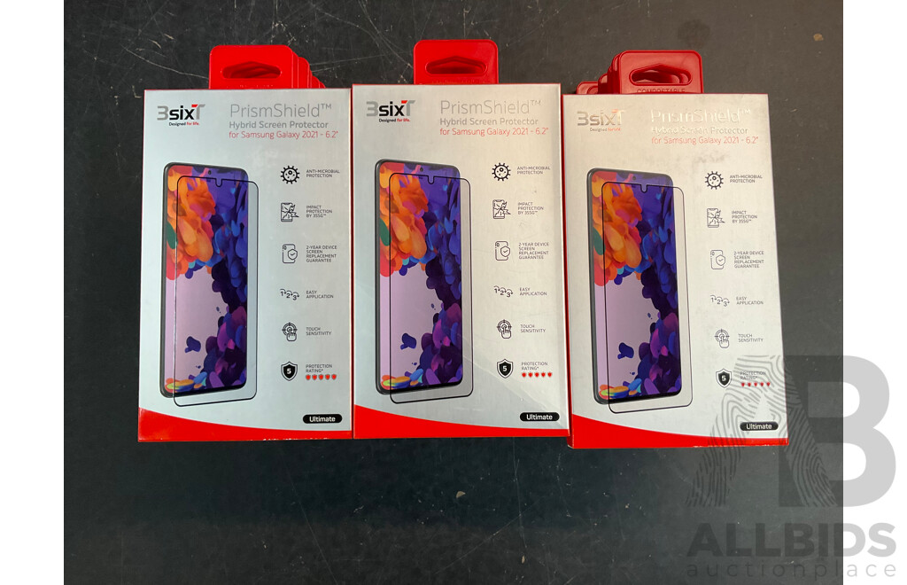 3SIXT PrismShield Screen Protector for Galaxy S21 Series - Lot of 102