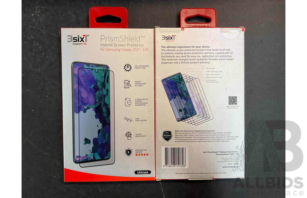 3SIXT PrismShield Screen Protector for Galaxy S21 Series - Lot of 102