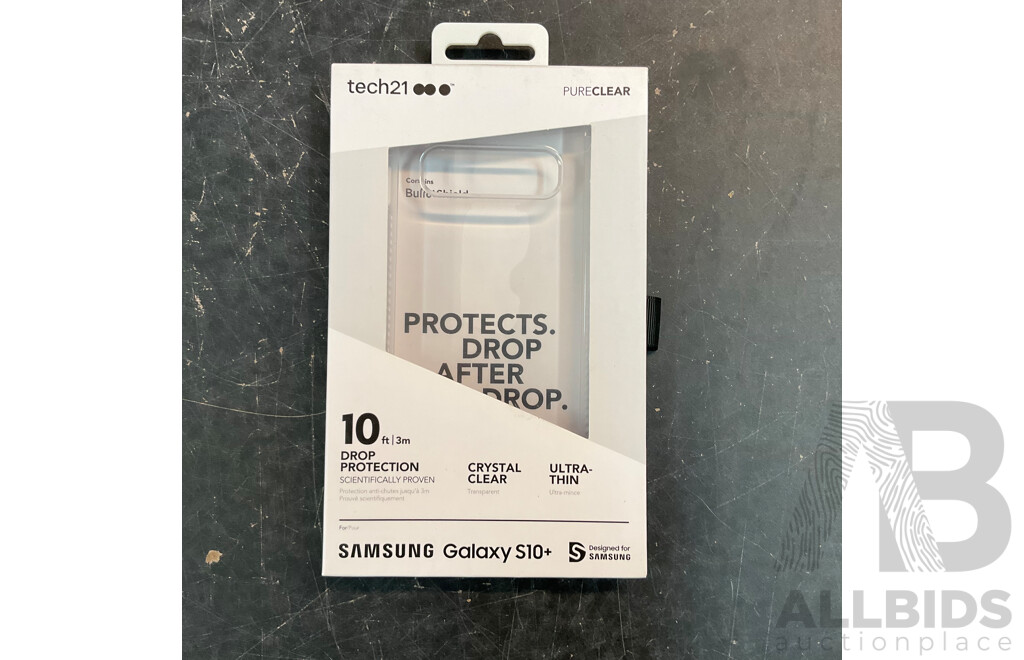 INVISIBLE SHIELD Screen Protector for Galaxy S21 Plus 5G & TECH21 Clear Phone Case for S10 Plus - Lot of 130