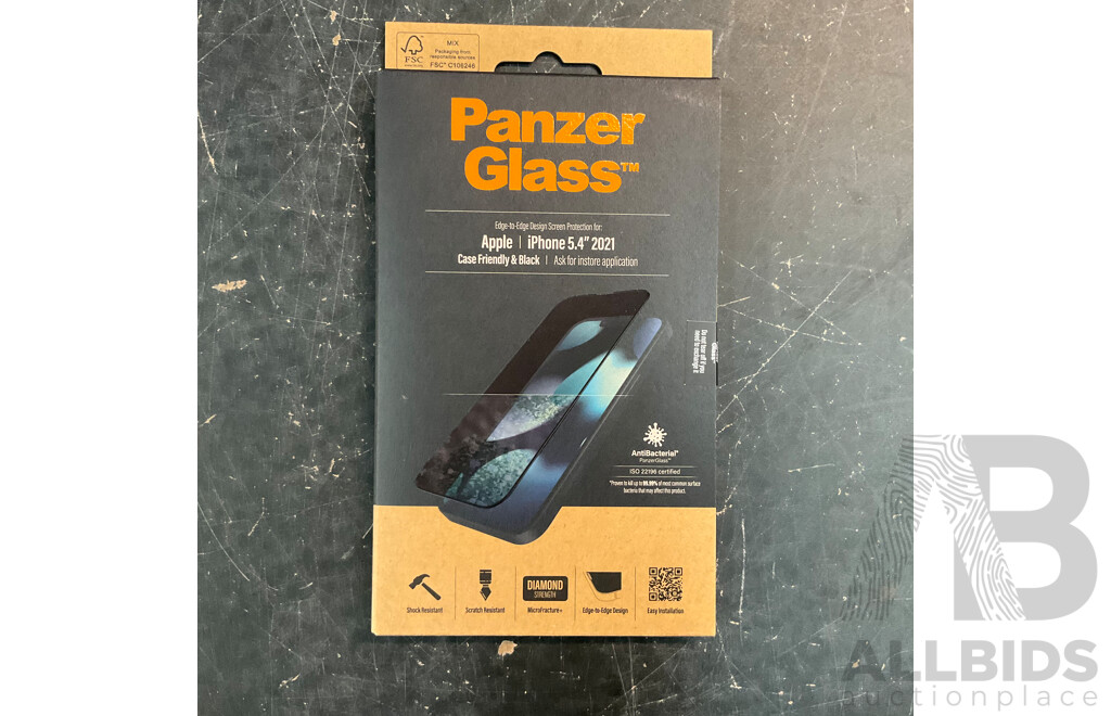 PANZER GLASS Edge to Edge Design Screen Protector for IPhone 13 Mini - Lot of 130