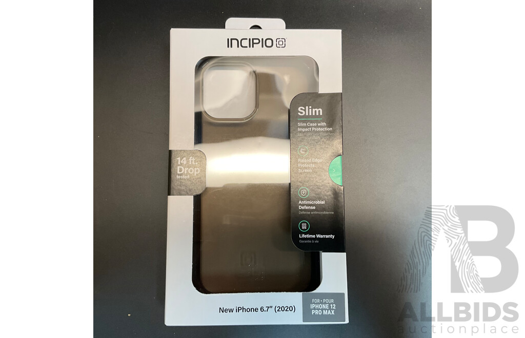 INCIPIO Slim Smartphone Case for IPhone12 Pro MAX - Lot of 80 - Estimated Total ORP$ 2,400.00