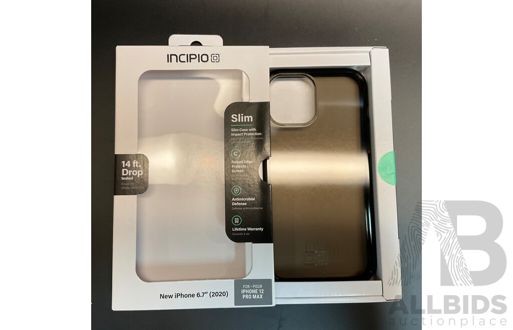 INCIPIO Slim Smartphone Case for IPhone12 Pro MAX - Lot of 80 - Estimated Total ORP$ 2,400.00