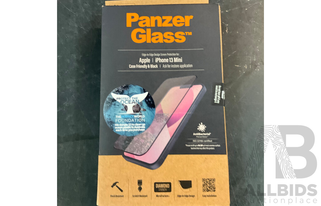 Assorted of PANZER GLASS Screen Protector for IPhone 13 Mini & 12 Mini - Lot of 150