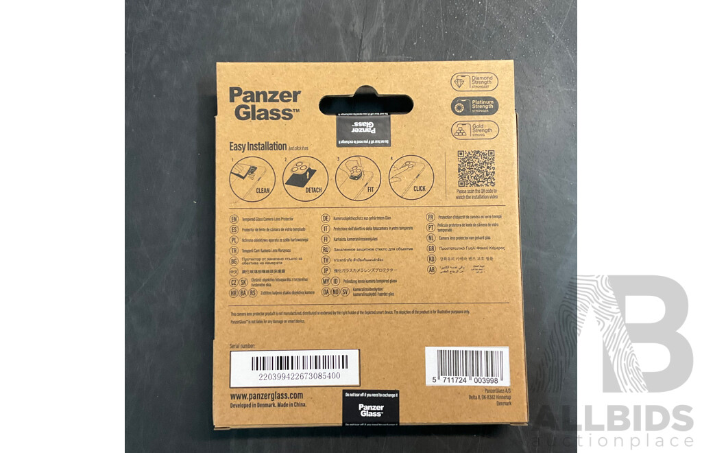 Panzer Glass Camera Protector for Iphone 14/14 Plus (2 Lens ) Black - Lot of 100