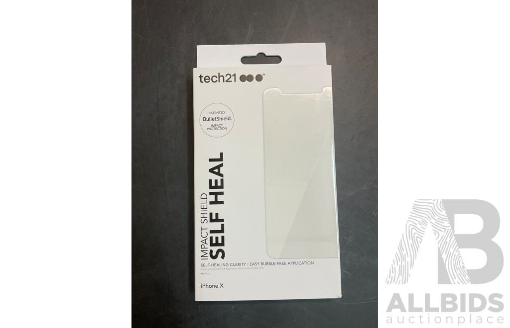 Tech21 Impact Shield with Self Heal for IPhone X - Lot of 200 - ORP $5,940.00