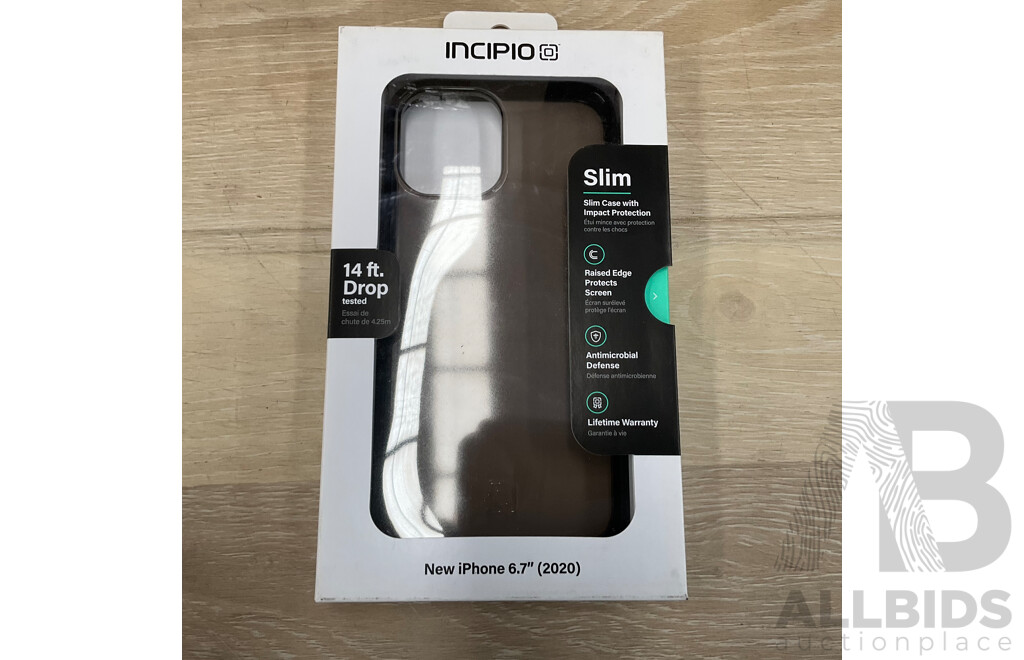 INCIPIO Slim/Black & Duo /Clear Phone Case for Iphone 12 Pro Max - Lot of 124