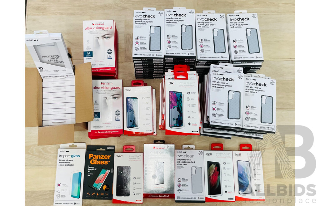 TECH21,3SIXT, INVISBLE SHIELD & Assorted of Phone Case & Screen Protector for Galaxy S21 Series, Note 10 and More