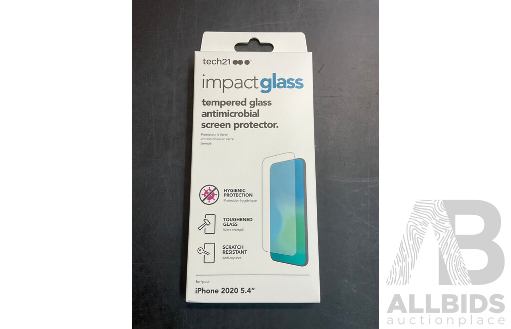 Bulk of Tech21 Impact Glass Screen Protector for IPhone 2020 5.4 inch - Lot of 160