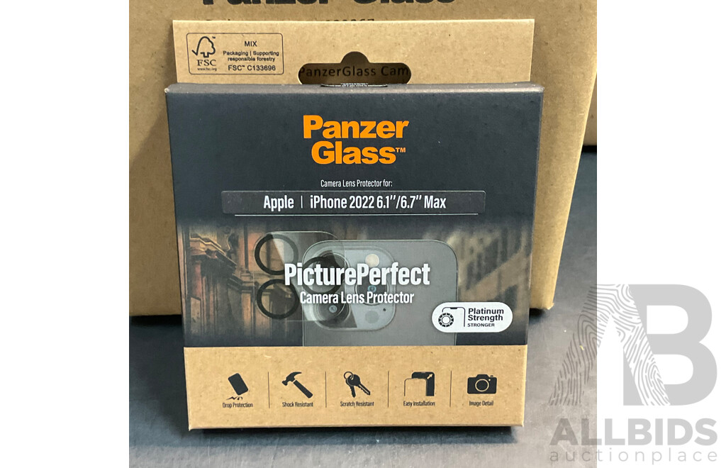 Panzer Glass Camera Protector for Iphone 2022 6.1''/6.7'' Max, Black - Lot of 200