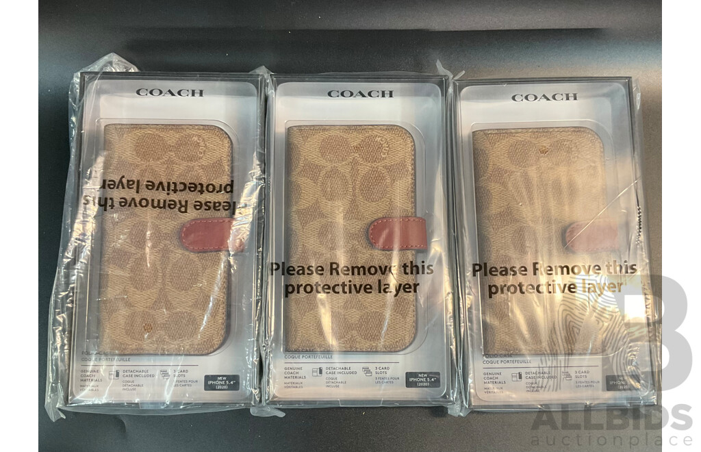 COACH Phone Folio Case for Iphone 12 Mini - Lot of 3