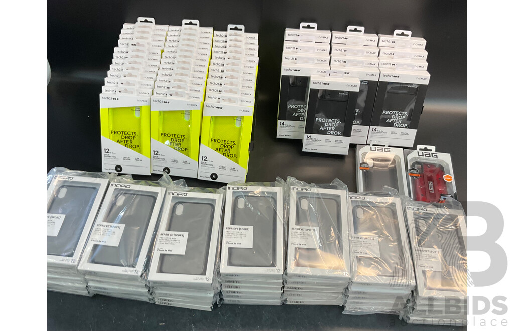 Tech21,UAG, INCIPIO Assorted of Smartphone Case for IPhoneXs MAX & IPhone Xs & IPhone X - Lot of 89