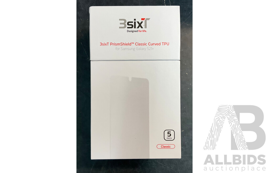 3SixT PrismShield Classic Curved TPU Screen Protector 5 Pack for Galaxy S21 Plus - Lot of 30