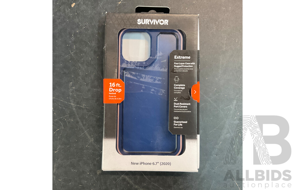 SURVIVOR Extreme Blue Phone Case for IPHONE 12 Pro Max - Lot of 49