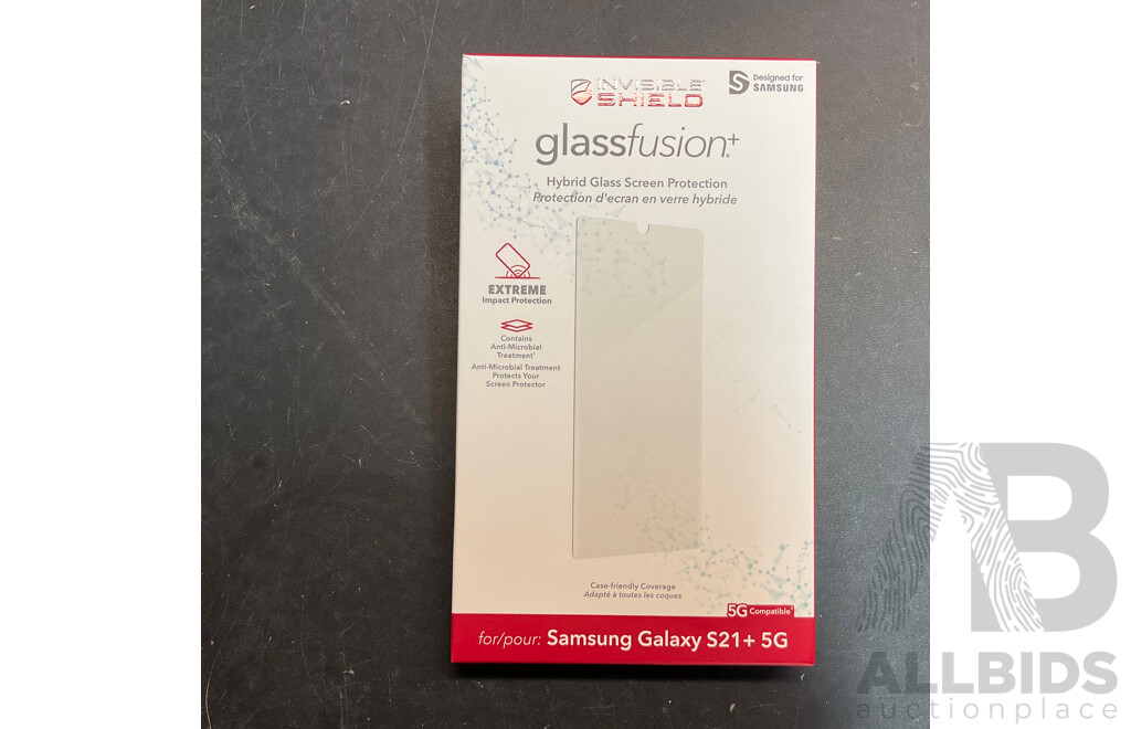 INVISIBLE SHIELD Glassfusion Screen Protection for Samsung Galaxy S21 + 5G - Lot of 100