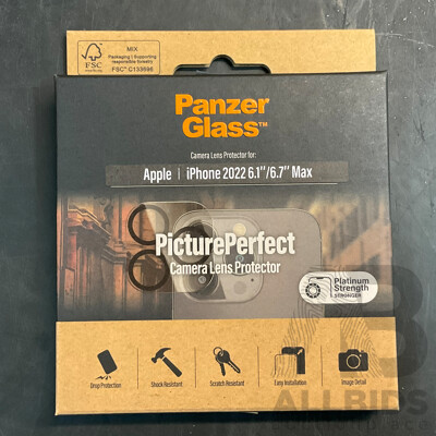 PANZER GLASS Camera Lens Protector for Apple IPhone 2022 6.1'' - Lot of 100