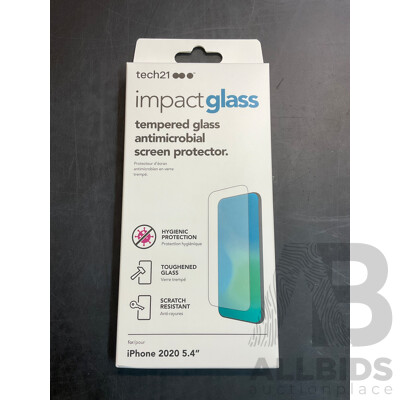 Bulk of Tech21 Impact Glass Screen Protector for IPhone 2020 5.4 Inch - Lot of 140