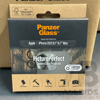 Panzer Glass Camera Protector for Iphone 14/14 Plus (2 Lens ) Black - Lot of 200