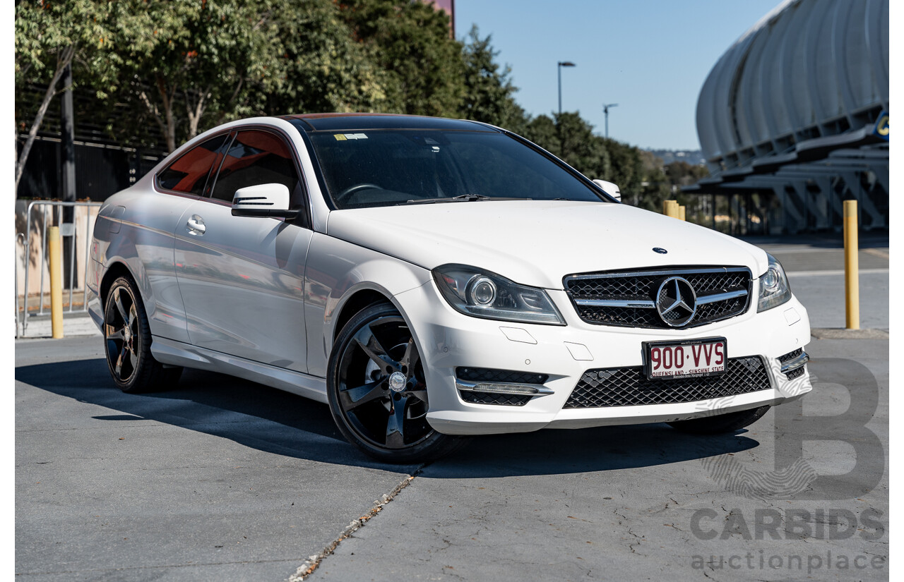 9/2013 Mercedes Benz C180 W204 AMG Package MY14 2d Coupe Polar White Turbo 1.6L