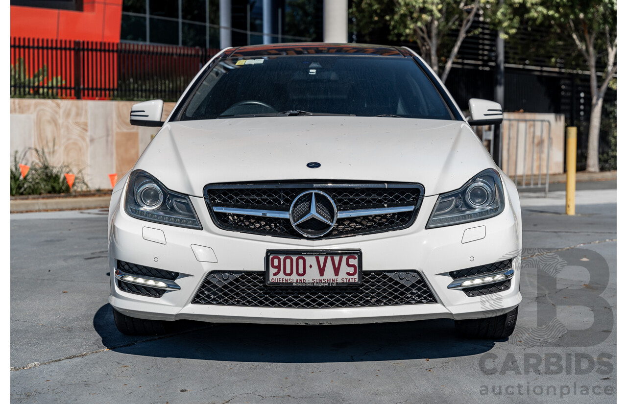 9/2013 Mercedes Benz C180 W204 AMG Package MY14 2d Coupe Polar White Turbo 1.6L