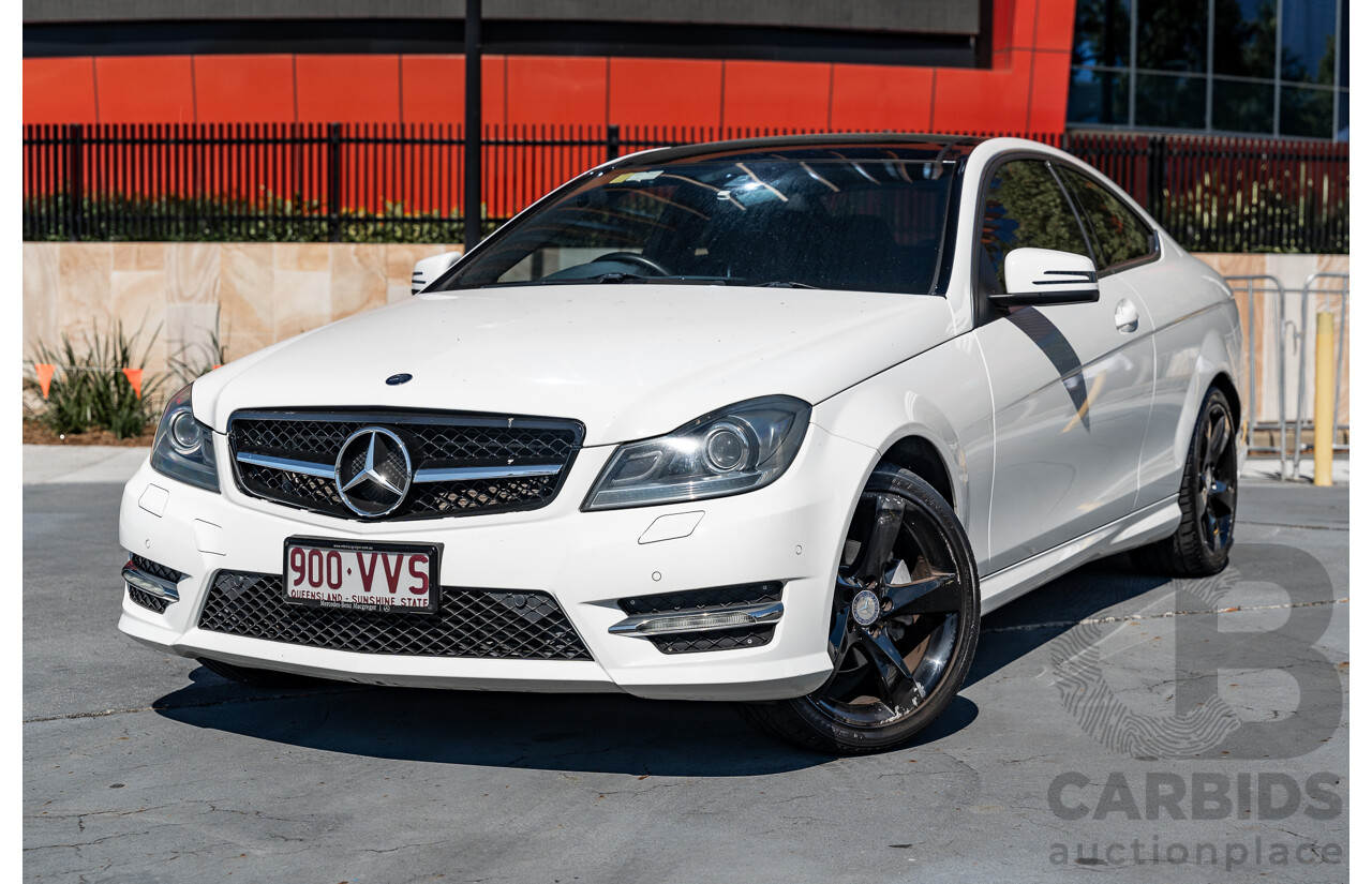 9/2013 Mercedes Benz C180 W204 AMG Package MY14 2d Coupe Polar White Turbo 1.6L