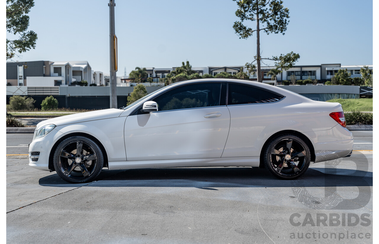 9/2013 Mercedes Benz C180 W204 AMG Package MY14 2d Coupe Polar White Turbo 1.6L