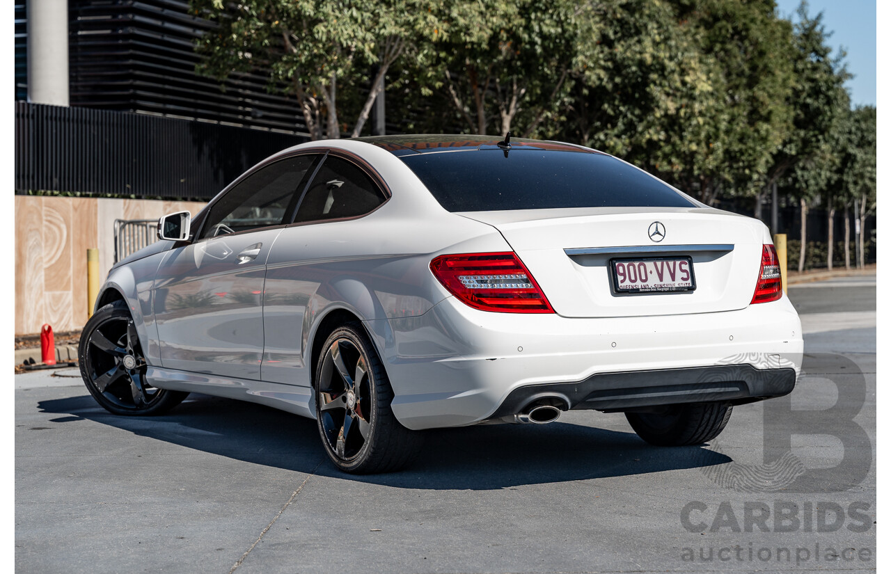 9/2013 Mercedes Benz C180 W204 AMG Package MY14 2d Coupe Polar White Turbo 1.6L