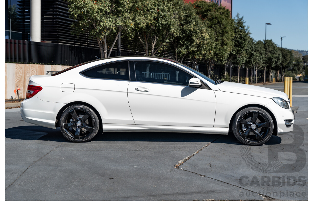 9/2013 Mercedes Benz C180 W204 AMG Package MY14 2d Coupe Polar White Turbo 1.6L