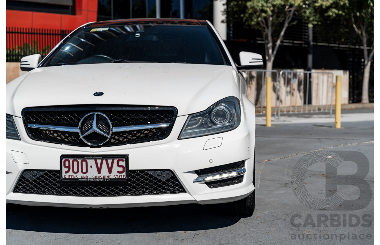 9/2013 Mercedes Benz C180 W204 AMG Package MY14 2d Coupe Polar White Turbo 1.6L